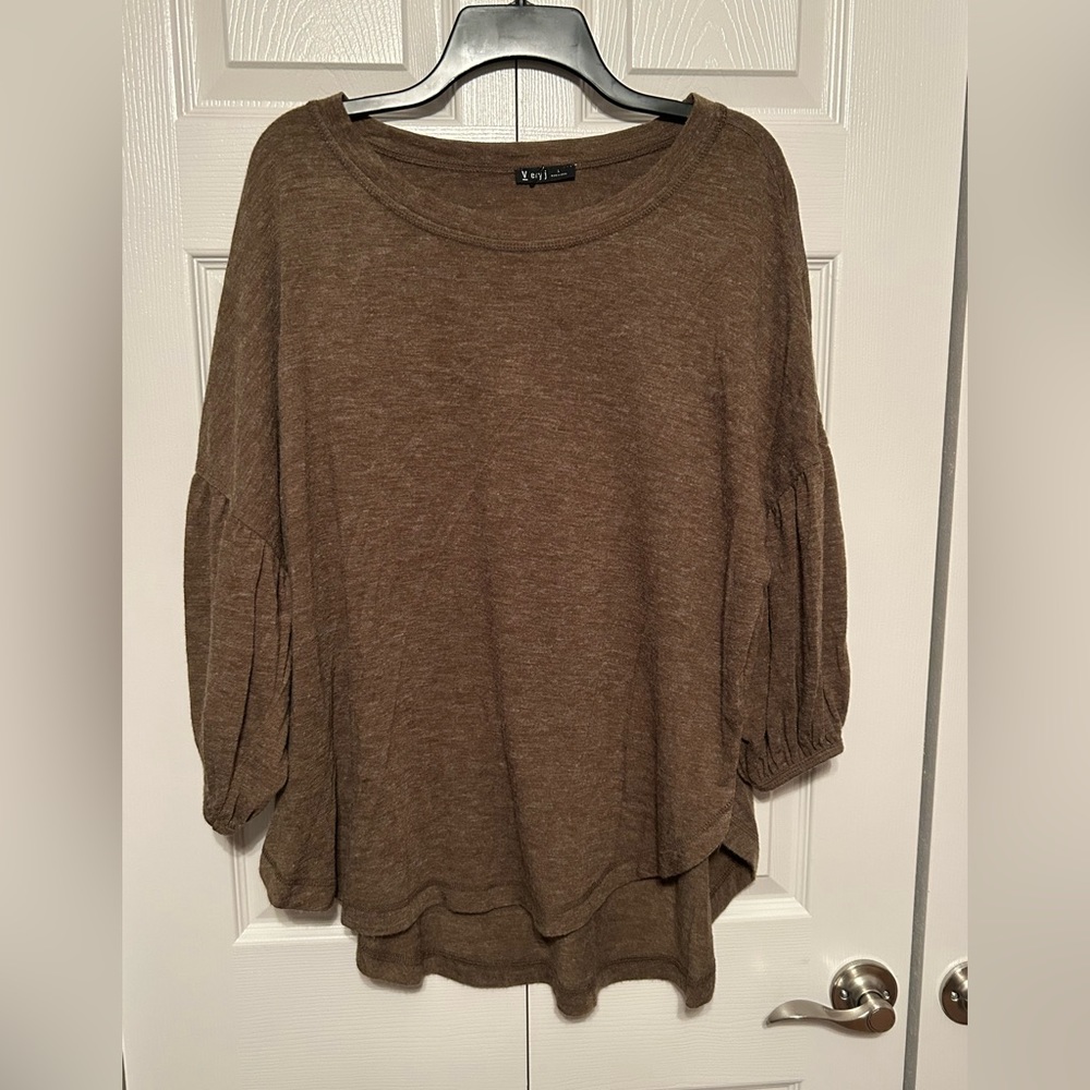 V ery j Blue Blouse Long Sleeve Shirt SZ Large-Chest‎ 28 Length 30